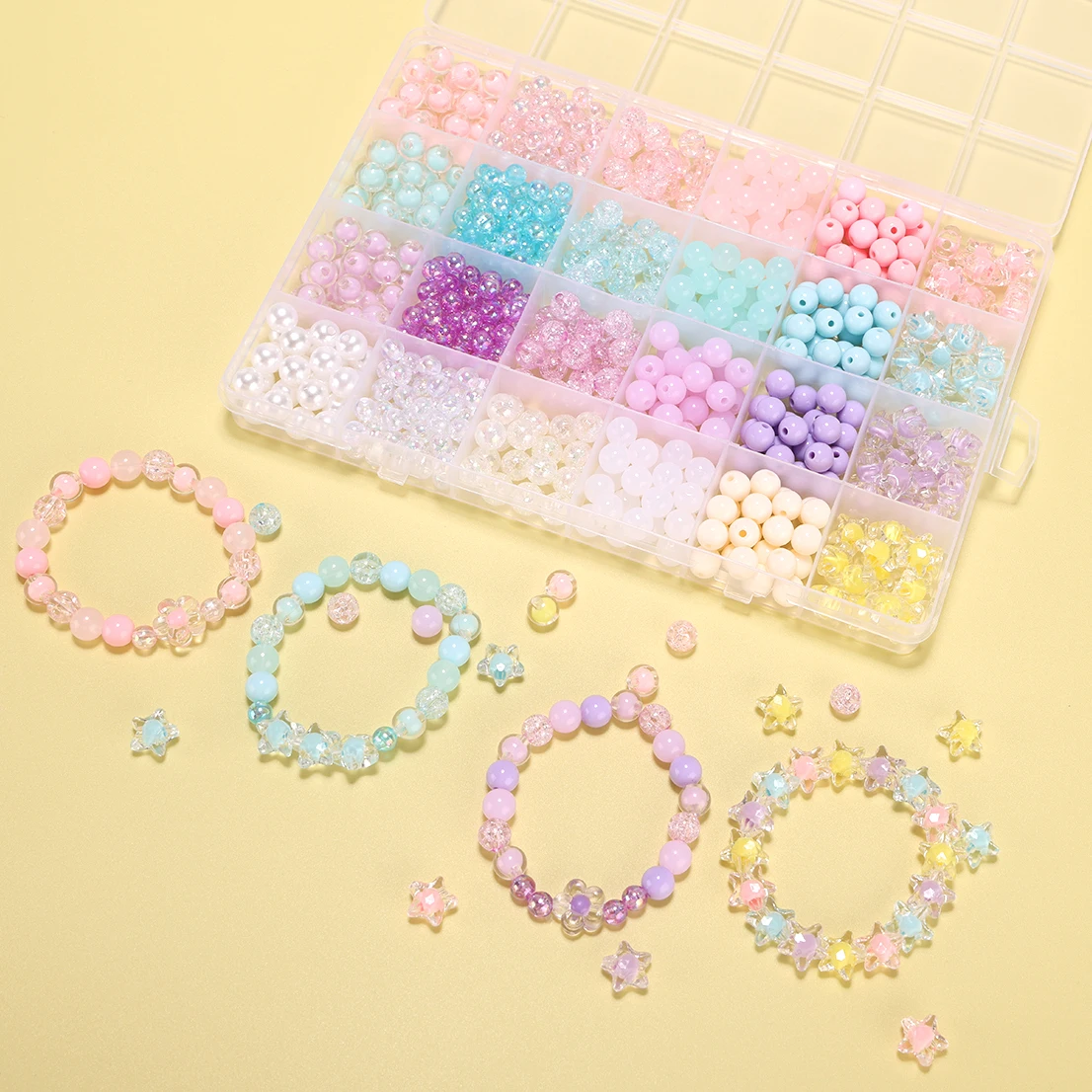 8mm Round Beads Bracelet Making Kit Beads, Bracelet Beads Marble Loose Beads Turquoise Turtle Starfish for Women Bracelet Earrin