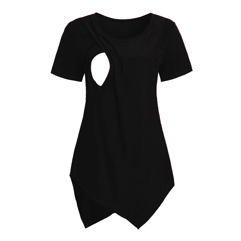 Women Blouse Maternity Casual Soft Nursing Tops T-shirt Summer Short Sleeve Pregnant Clothes Nursing Breastfeeding