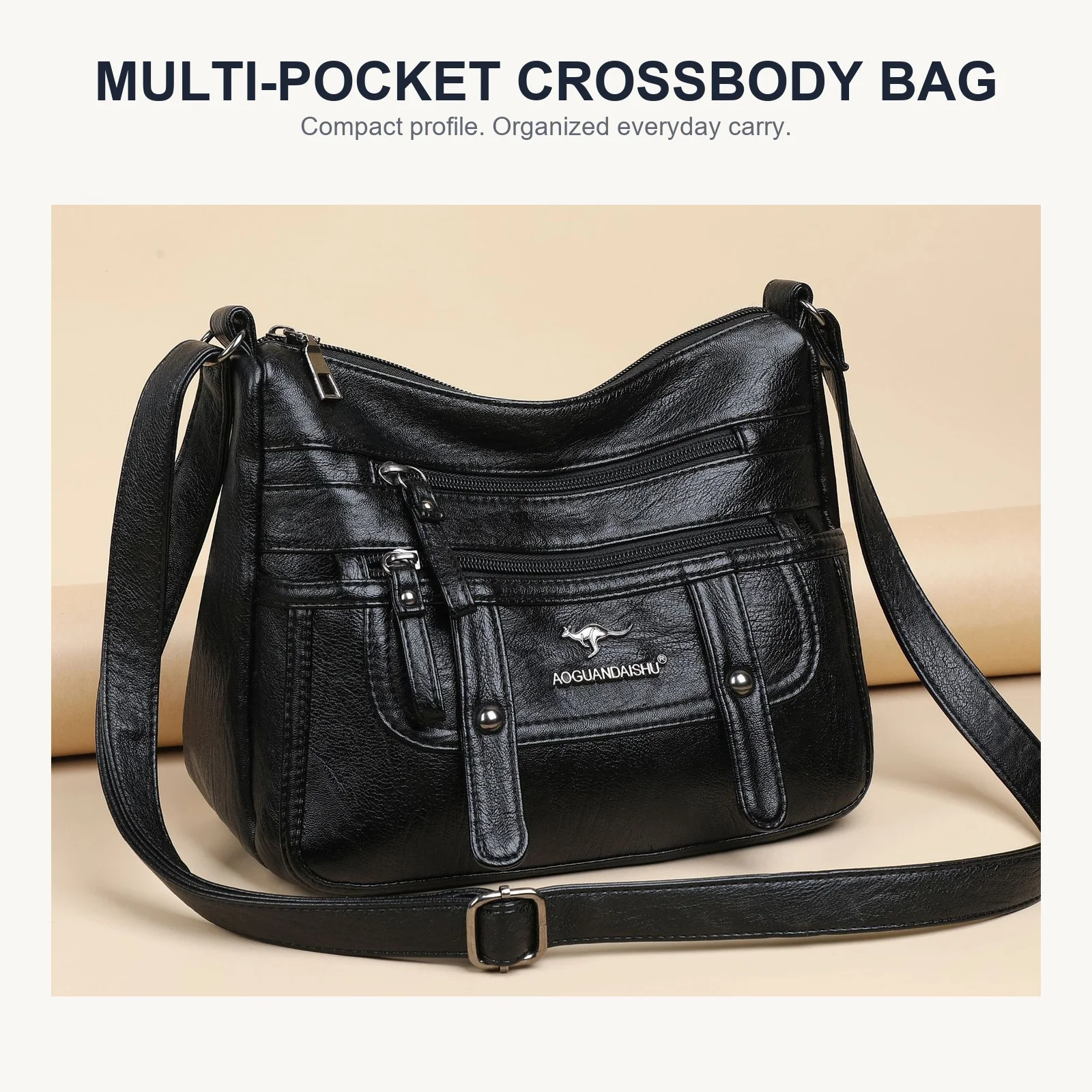 Soft Leather Mother Bag Large Capacity Fashionable Shoulder Crossbody Bag for Women