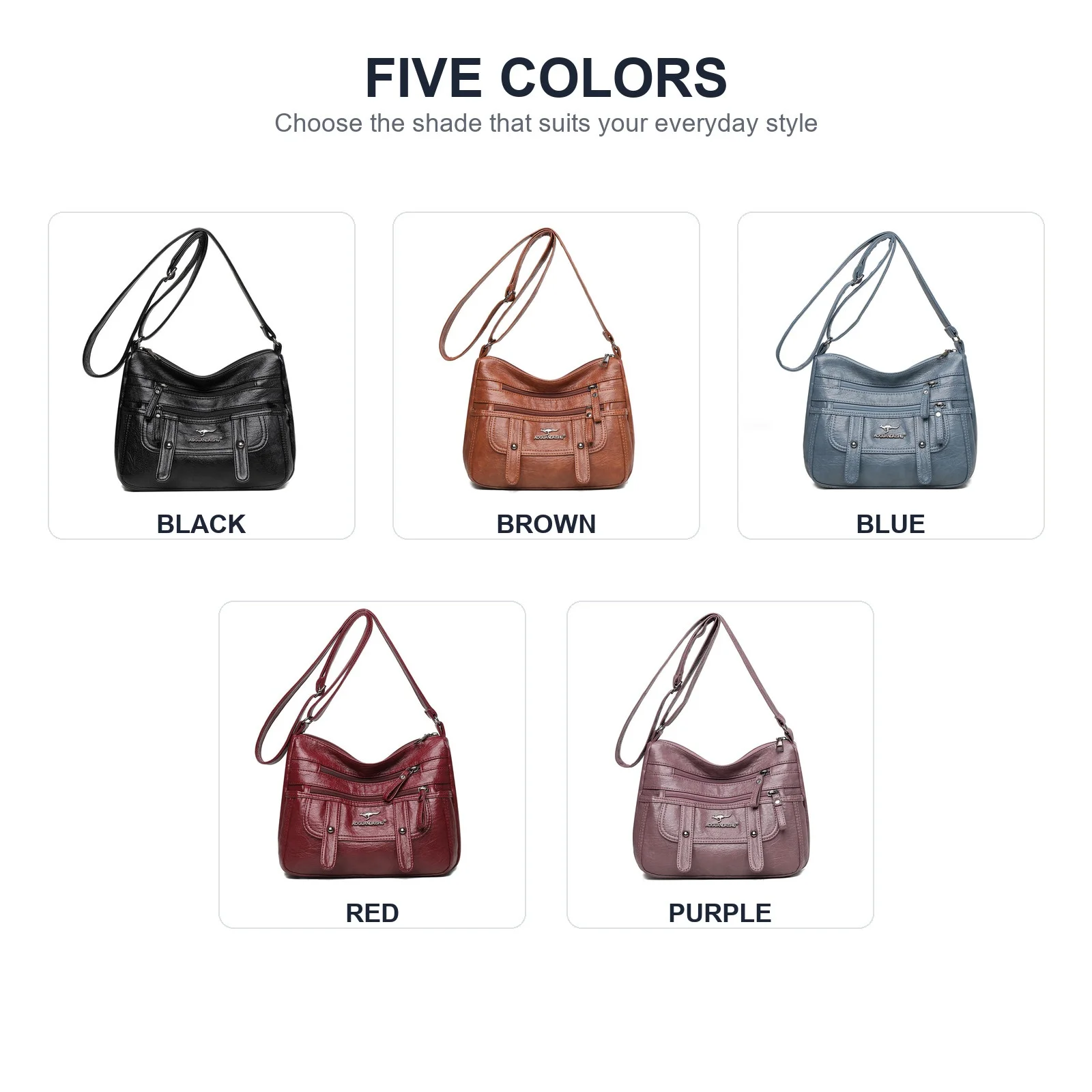 Soft Leather Mother Bag Large Capacity Fashionable Shoulder Crossbody Bag for Women
