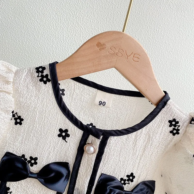 Girls Clothing Set 2023 New Summer Short Sleeve Shirt Top & Floral Skirt 2PCS Children Clothing Kids Clothes Sets 2 to 8 Years