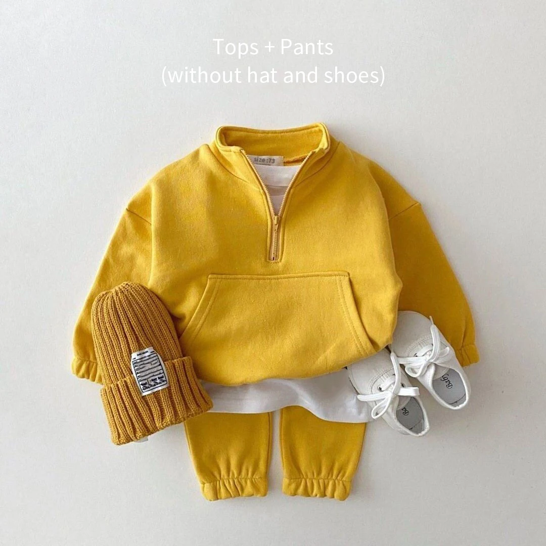 New Spring Autumn Baby Boys Girls Clothes Children Toddler Fashion Costume Kids Tracksuits Letter Hoodies Jacket Pants 2Pcs Sets