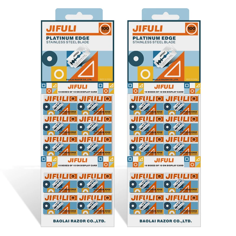 JiFULI 100/200 Pcs/ Quality Double Edge Safety Razor Blade Men And Women Shaving & Hair Removal Replace Stainless Steel Blades