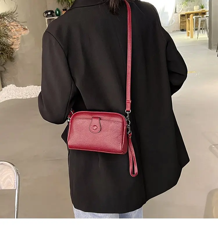 Women Genuine Leather Shoulder Bag New Casual Female Small Crossbody Bags For Women Bag Cell Phone Bag Day Clutches