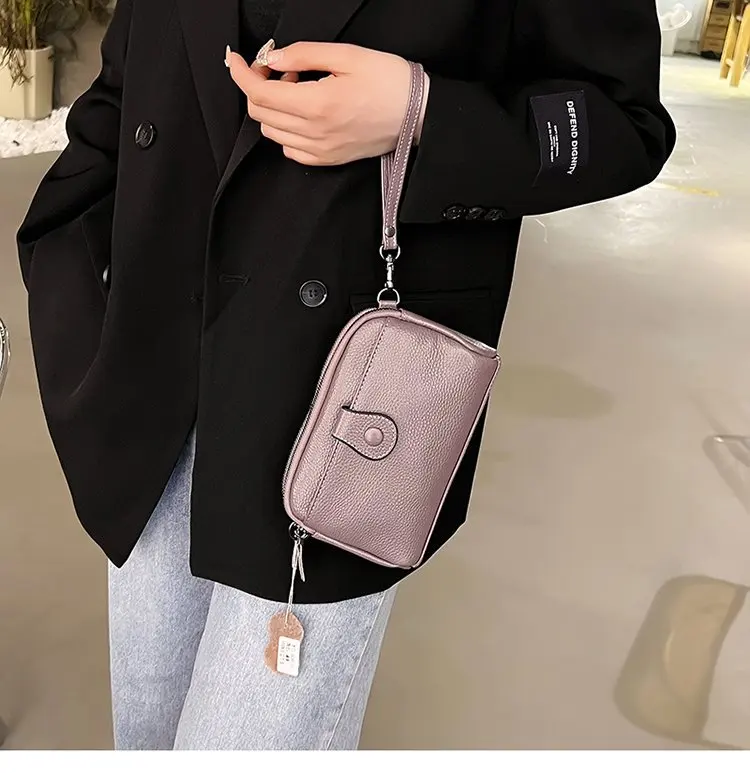 Women Genuine Leather Shoulder Bag New Casual Female Small Crossbody Bags For Women Bag Cell Phone Bag Day Clutches