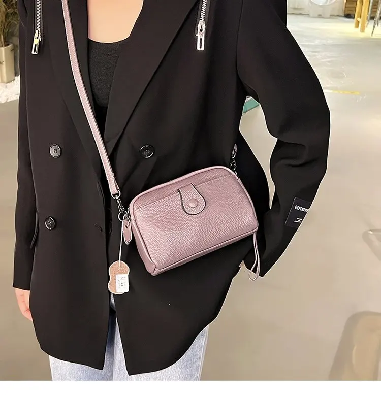 Women Genuine Leather Shoulder Bag New Casual Female Small Crossbody Bags For Women Bag Cell Phone Bag Day Clutches