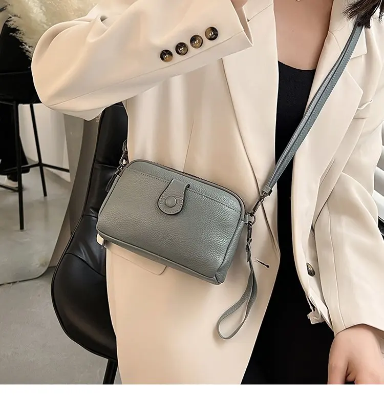 Women Genuine Leather Shoulder Bag New Casual Female Small Crossbody Bags For Women Bag Cell Phone Bag Day Clutches