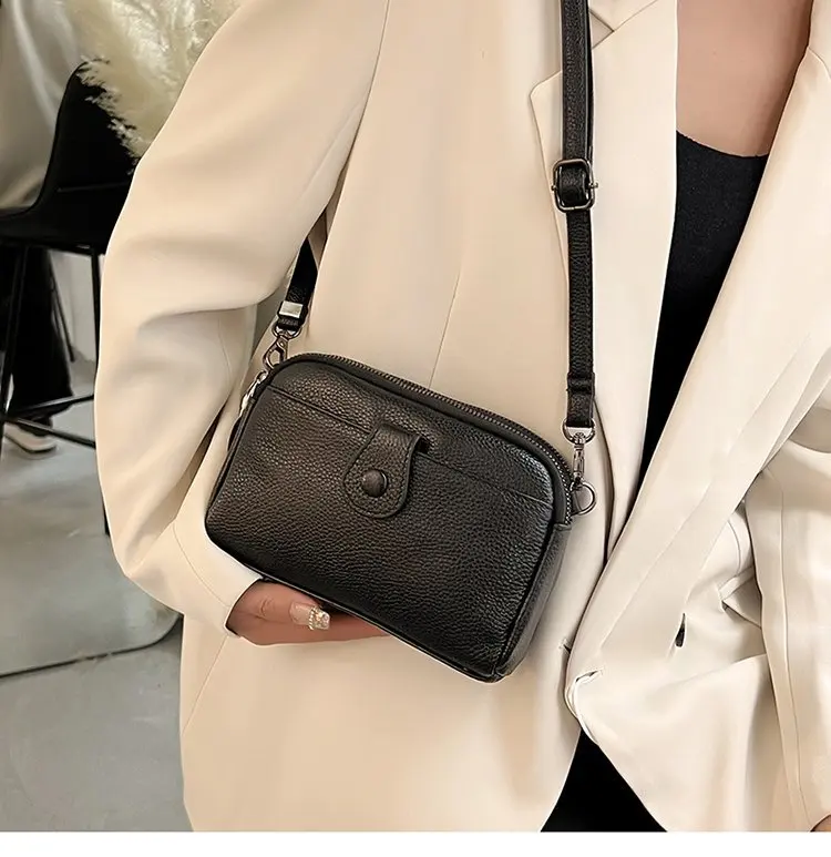 Women Genuine Leather Shoulder Bag New Casual Female Small Crossbody Bags For Women Bag Cell Phone Bag Day Clutches