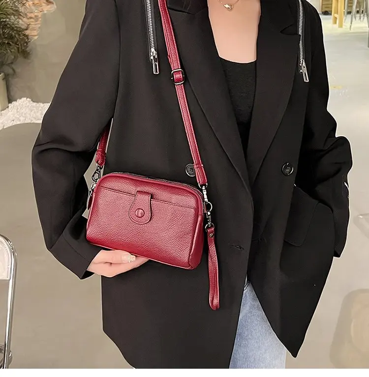 Women Genuine Leather Shoulder Bag New Casual Female Small Crossbody Bags For Women Bag Cell Phone Bag Day Clutches