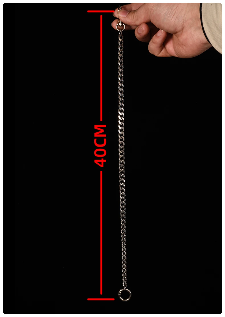 QOONG 40cm Key Chains Hip Hop Rock Punk Street Keyring 304 Stainless Steel Wallet Belt Chain Hipster Anti-lost Keychain Men Y101
