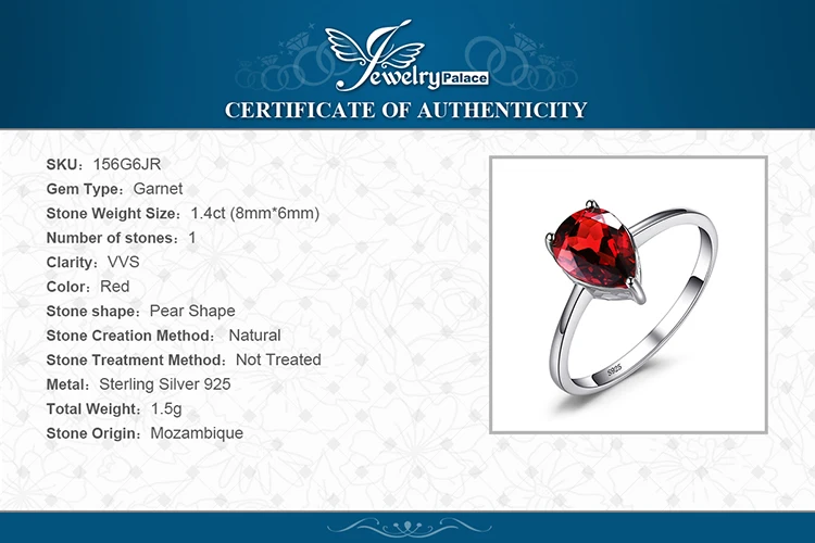 JewelryPalace Genuine Garnet Amethyst Citrine Peridot Blue Topaz 925 Sterling Silver Rings for Women Colorful Gemstone Jewelry