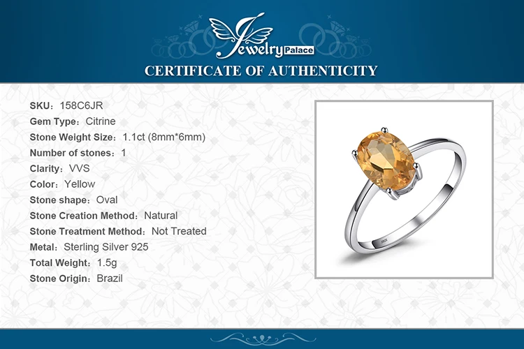 JewelryPalace Genuine Garnet Amethyst Citrine Peridot Blue Topaz 925 Sterling Silver Rings for Women Colorful Gemstone Jewelry