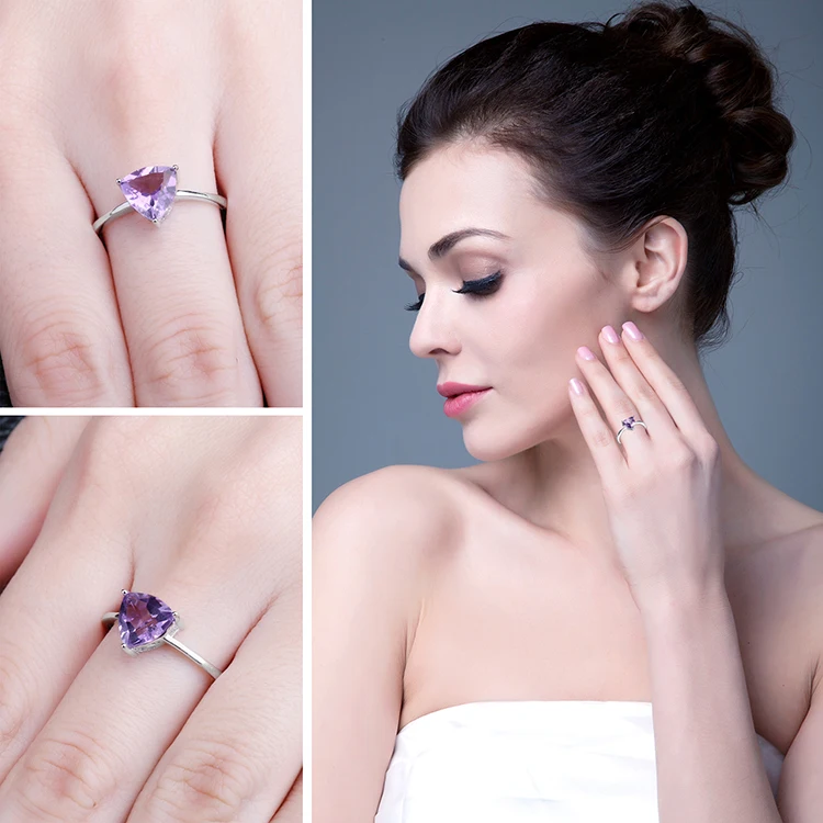 JewelryPalace Genuine Garnet Amethyst Citrine Peridot Blue Topaz 925 Sterling Silver Rings for Women Colorful Gemstone Jewelry