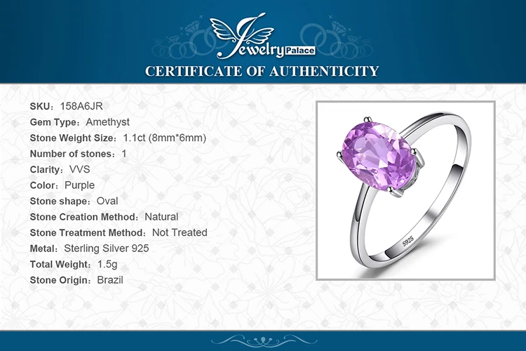 JewelryPalace Genuine Garnet Amethyst Citrine Peridot Blue Topaz 925 Sterling Silver Rings for Women Colorful Gemstone Jewelry