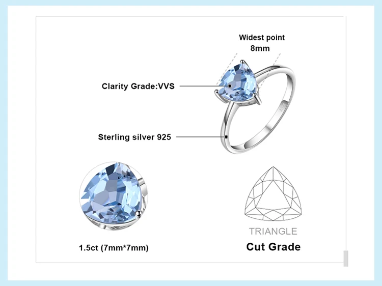 JewelryPalace Genuine Garnet Amethyst Citrine Peridot Blue Topaz 925 Sterling Silver Rings for Women Colorful Gemstone Jewelry