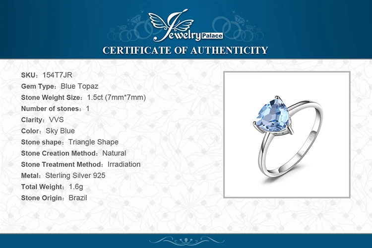 JewelryPalace Genuine Garnet Amethyst Citrine Peridot Blue Topaz 925 Sterling Silver Rings for Women Colorful Gemstone Jewelry