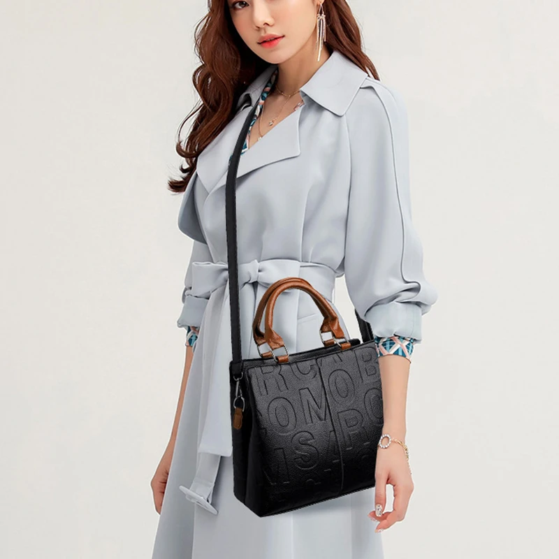 PU Leather Casual Crossbody Bags for Women Ladies Luxury Designer Tote Handbag Female Large Capacity Travel Shoulder Bag Sac