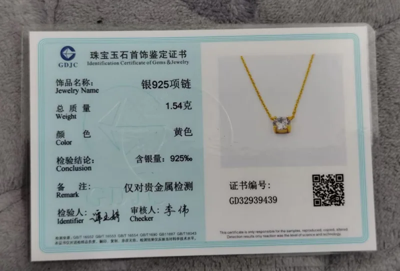 Jkeli S925 Pure silver 18k gold pendant Multi-functional single diamond necklace with six claws Zircon necklace for women gift