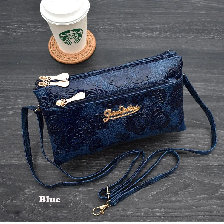 Women's Wallet Four Zipper Long Clutch Bag 3D Knurling Retro Leather Purse Sac Femme Portfel Damski Wristlet Kadın Phone Wallet