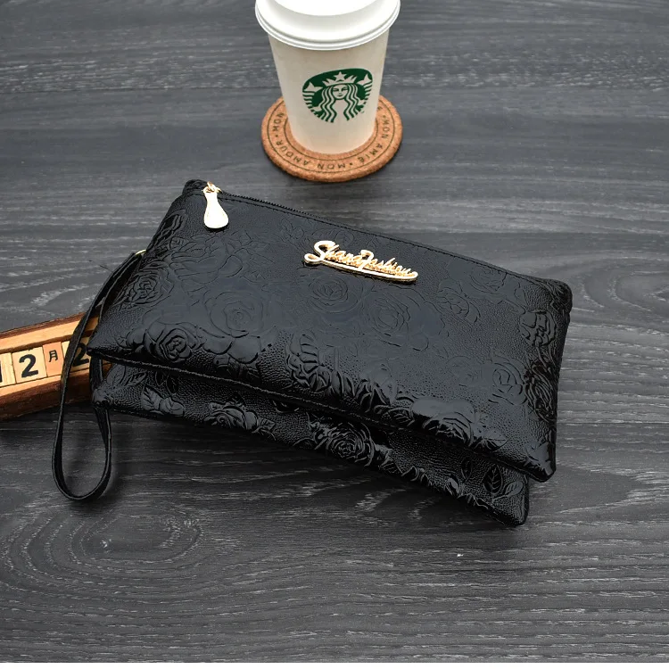 Women's Wallet Four Zipper Long Clutch Bag 3D Knurling Retro Leather Purse Sac Femme Portfel Damski Wristlet Kadın Phone Wallet