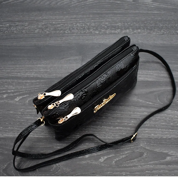 Women's Wallet Four Zipper Long Clutch Bag 3D Knurling Retro Leather Purse Sac Femme Portfel Damski Wristlet Kadın Phone Wallet