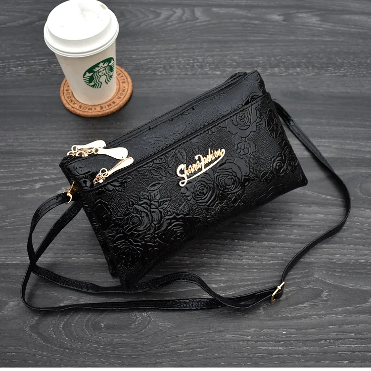 Women's Wallet Four Zipper Long Clutch Bag 3D Knurling Retro Leather Purse Sac Femme Portfel Damski Wristlet Kadın Phone Wallet