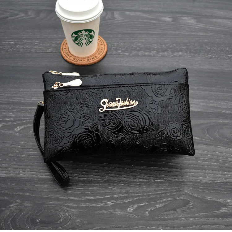 Women's Wallet Four Zipper Long Clutch Bag 3D Knurling Retro Leather Purse Sac Femme Portfel Damski Wristlet Kadın Phone Wallet