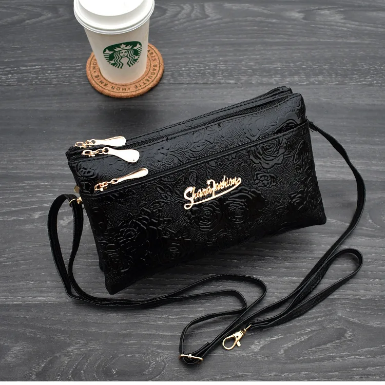 Women's Wallet Four Zipper Long Clutch Bag 3D Knurling Retro Leather Purse Sac Femme Portfel Damski Wristlet Kadın Phone Wallet