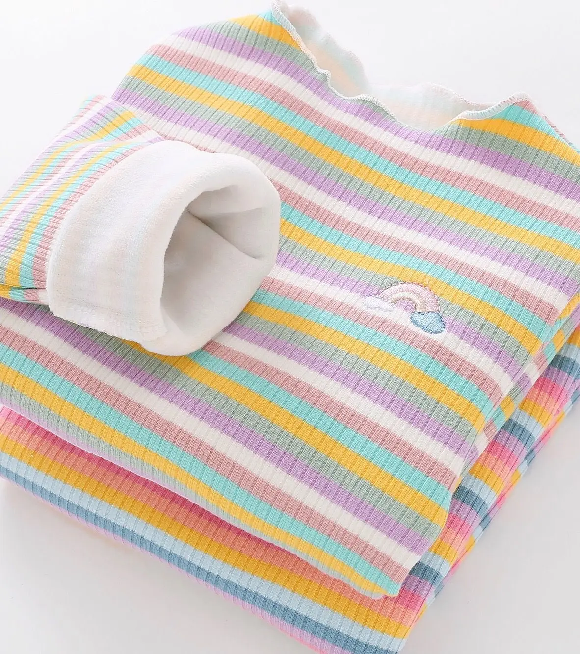 Children's T-Shirts Color Stripe Flower Printing Kids Clothes for 2 To 6 Years Girls Tshirts Boutique Outfits for Girls