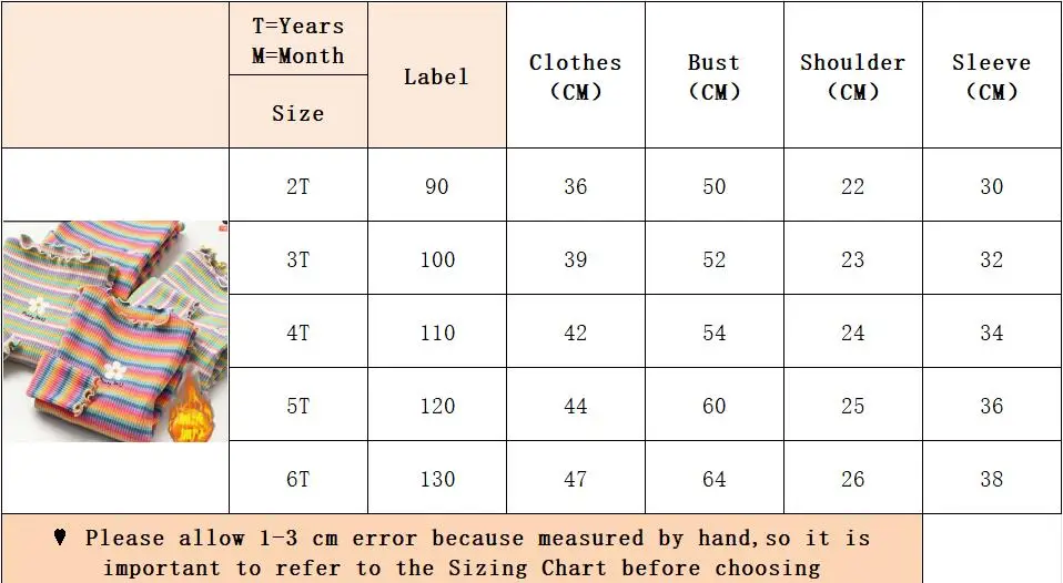 Children's T-Shirts Color Stripe Flower Printing Kids Clothes for 2 To 6 Years Girls Tshirts Boutique Outfits for Girls