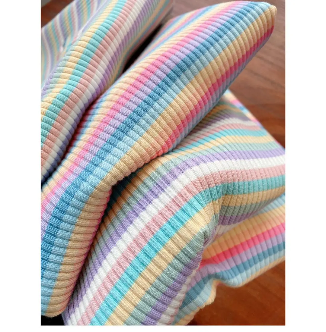 Children's T-Shirts Color Stripe Flower Printing Kids Clothes for 2 To 6 Years Girls Tshirts Boutique Outfits for Girls
