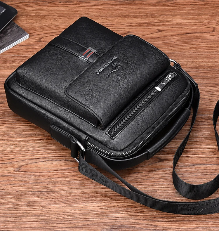 Kangaroo Luxury Brand Men's Shoulder Bag Vintage Messenger Bag Leather Men Handbag Split Leather Crossbody Bags For Men 2020 New