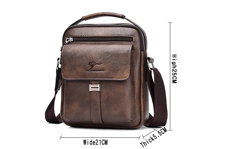 Kangaroo Luxury Brand Men's Shoulder Bag Vintage Messenger Bag Leather Men Handbag Split Leather Crossbody Bags For Men 2020 New
