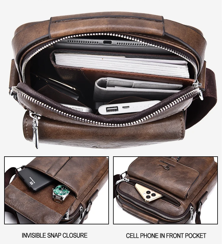 Kangaroo Luxury Brand Men's Shoulder Bag Vintage Messenger Bag Leather Men Handbag Split Leather Crossbody Bags For Men 2020 New