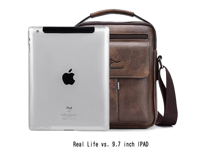 Kangaroo Luxury Brand Men's Shoulder Bag Vintage Messenger Bag Leather Men Handbag Split Leather Crossbody Bags For Men 2020 New