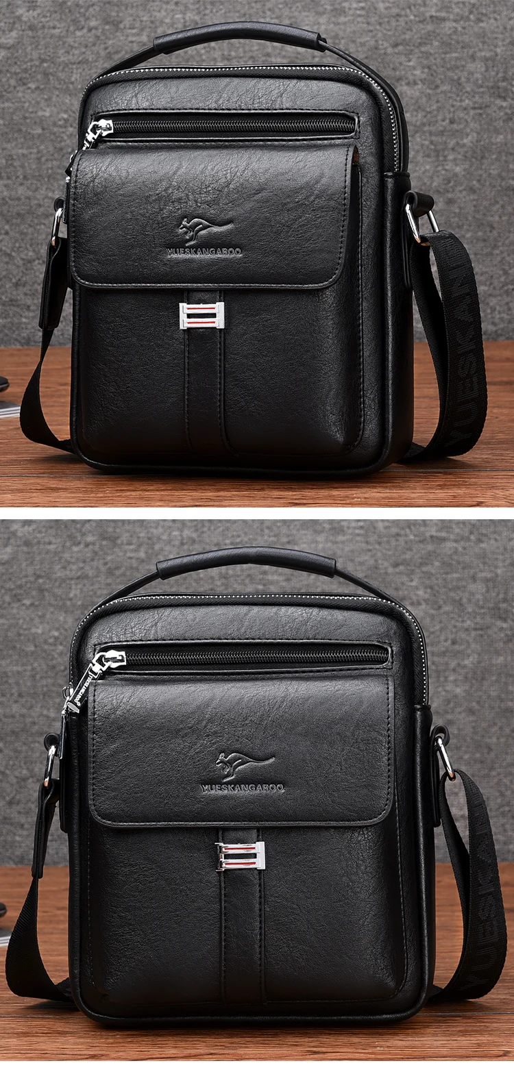 Kangaroo Luxury Brand Men's Shoulder Bag Vintage Messenger Bag Leather Men Handbag Split Leather Crossbody Bags For Men 2020 New