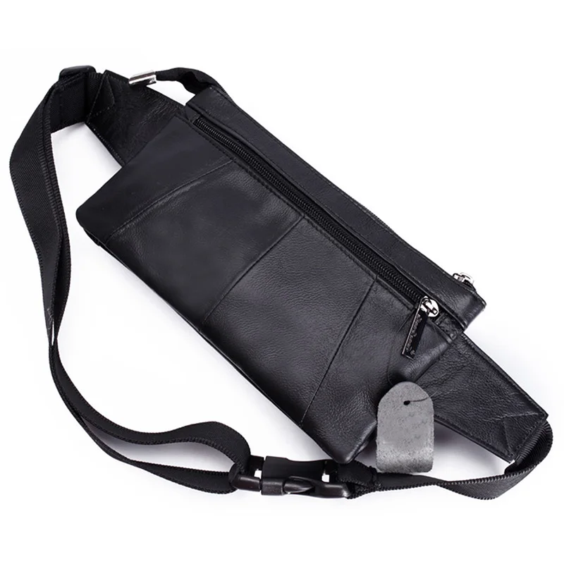 Men Waist Fanny Pack Belt Hip Bag Purse Genuine Leather Travel Fashion Real Cowhide Male Shoulder Sling Chest Cross Body Bag