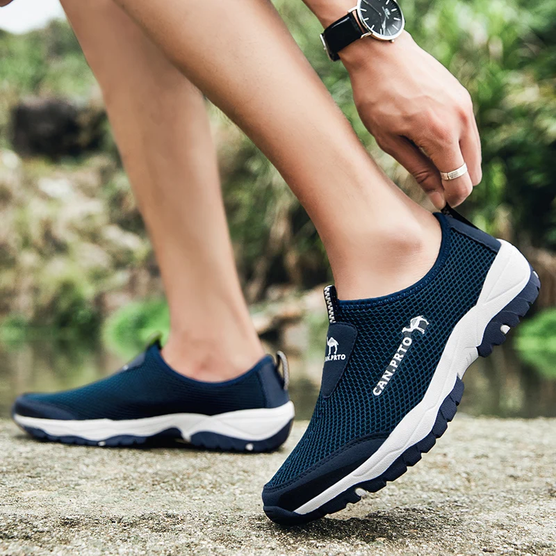 Fashion Summer Shoes Men Casual Shoes Mesh outdoor Breathable Slip-on Flats Men Sneakers Comfortable Water Loafers Zapatillas