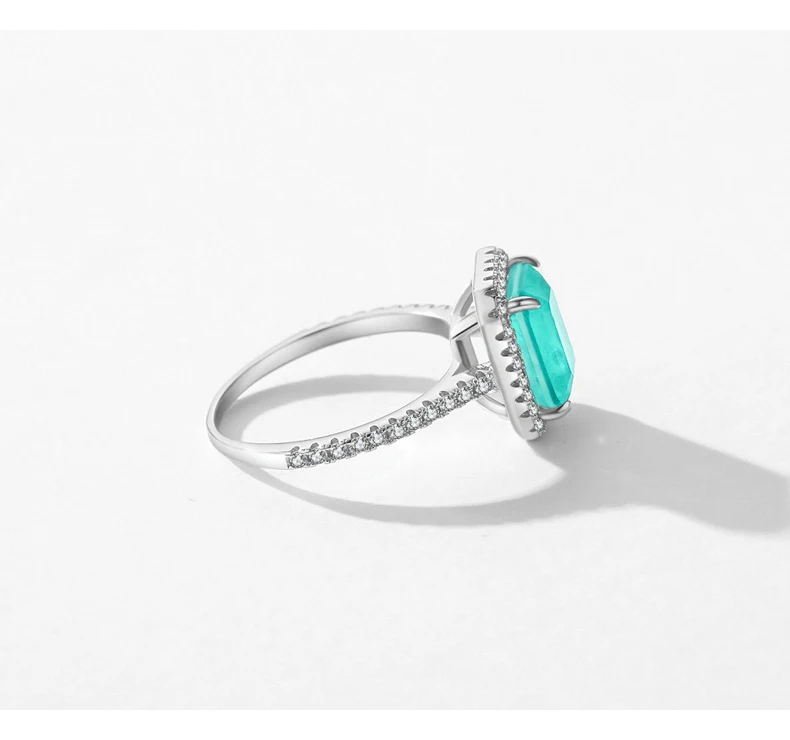 MODIAN 925 Sterling Silver Luxury Paraiba Tourmaline Rings For Women Wedding Engagement Band Fine Jewelry Anniversary Gifts