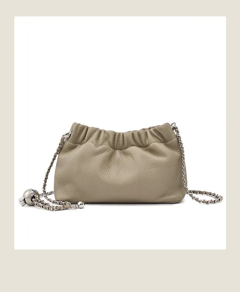 Genuine Leather Women Shoulder Bags Luxury Brand Small Chain Flap Bags for Ladies Handbag Natural Cowskin Female Crossbody Bags