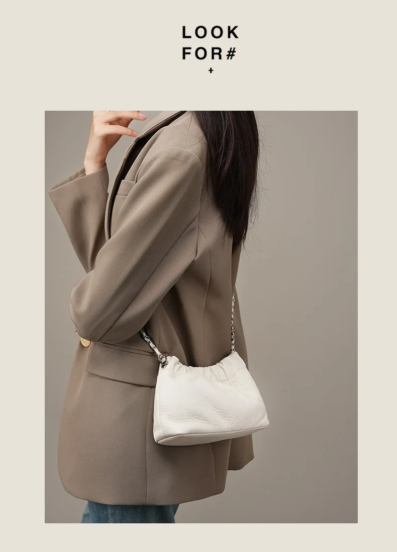Genuine Leather Women Shoulder Bags Luxury Brand Small Chain Flap Bags for Ladies Handbag Natural Cowskin Female Crossbody Bags