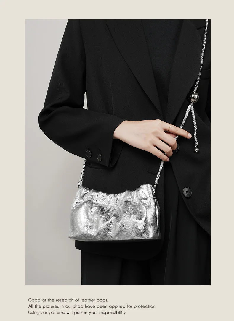 Genuine Leather Women Shoulder Bags Luxury Brand Small Chain Flap Bags for Ladies Handbag Natural Cowskin Female Crossbody Bags