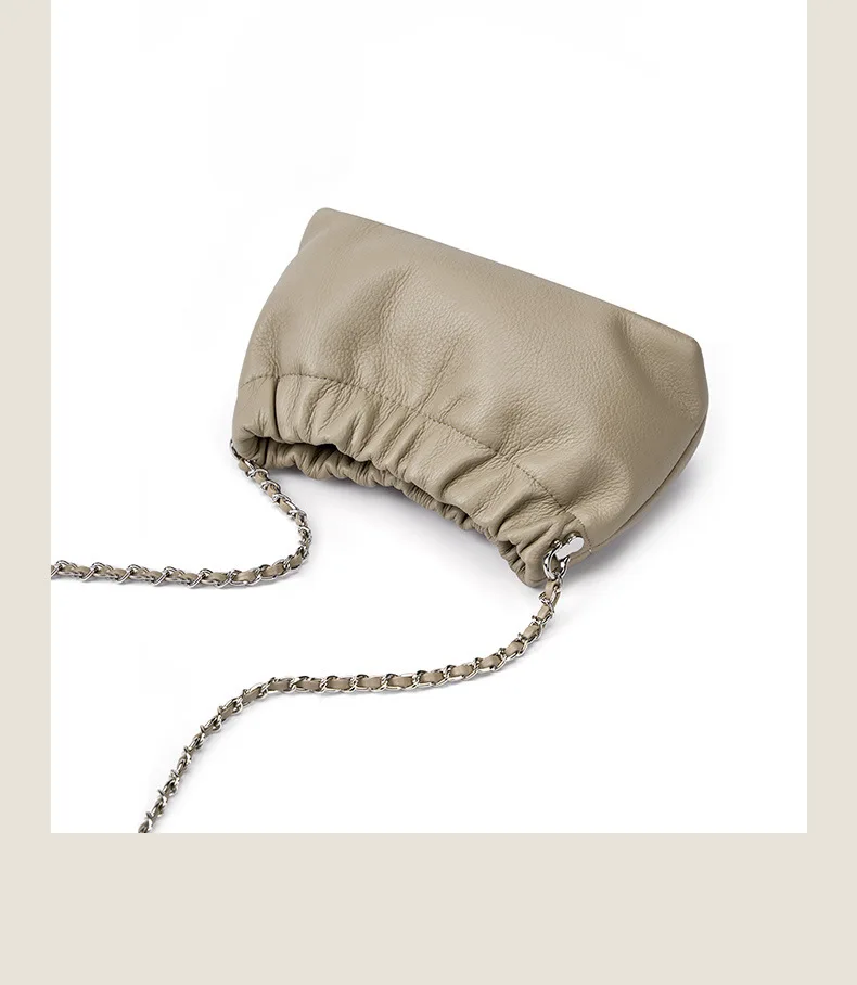 Genuine Leather Women Shoulder Bags Luxury Brand Small Chain Flap Bags for Ladies Handbag Natural Cowskin Female Crossbody Bags