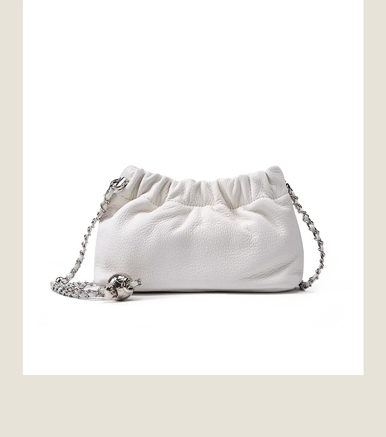 Genuine Leather Women Shoulder Bags Luxury Brand Small Chain Flap Bags for Ladies Handbag Natural Cowskin Female Crossbody Bags