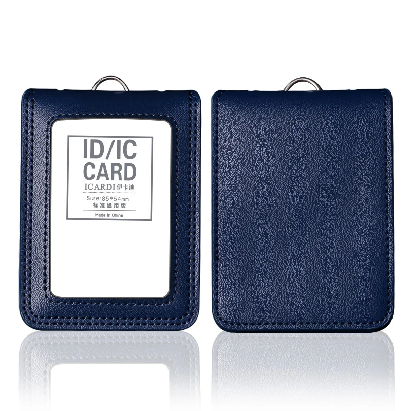 2026 NEW US Police Reporter Coach Referee Doctors Badge Holder Real Cowhide Formal Work ID Card Case with Lanyard Office Supplie