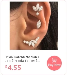 CRMYA Unique Gold Silver Colors Cubic Zirconia CZ Tusk Ear Jacket Stud Earrings For Women Pave Double Spike Earring Jewelry