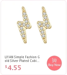 CRMYA Unique Gold Silver Colors Cubic Zirconia CZ Tusk Ear Jacket Stud Earrings For Women Pave Double Spike Earring Jewelry