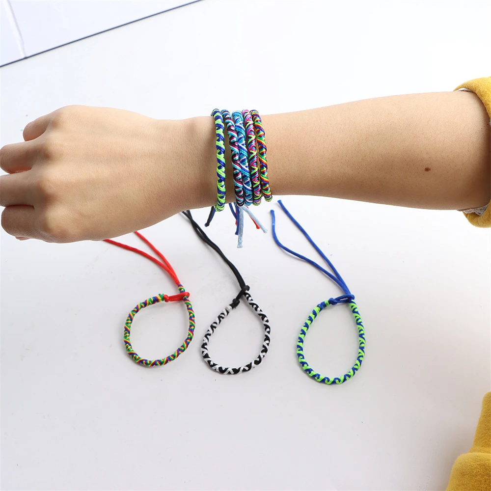 20/30/50Pcs/Lot Ethnic Style Colorful Hand Woven Cuff Bracelet For Men And Women Fashion Retro Birthday Party Gifts