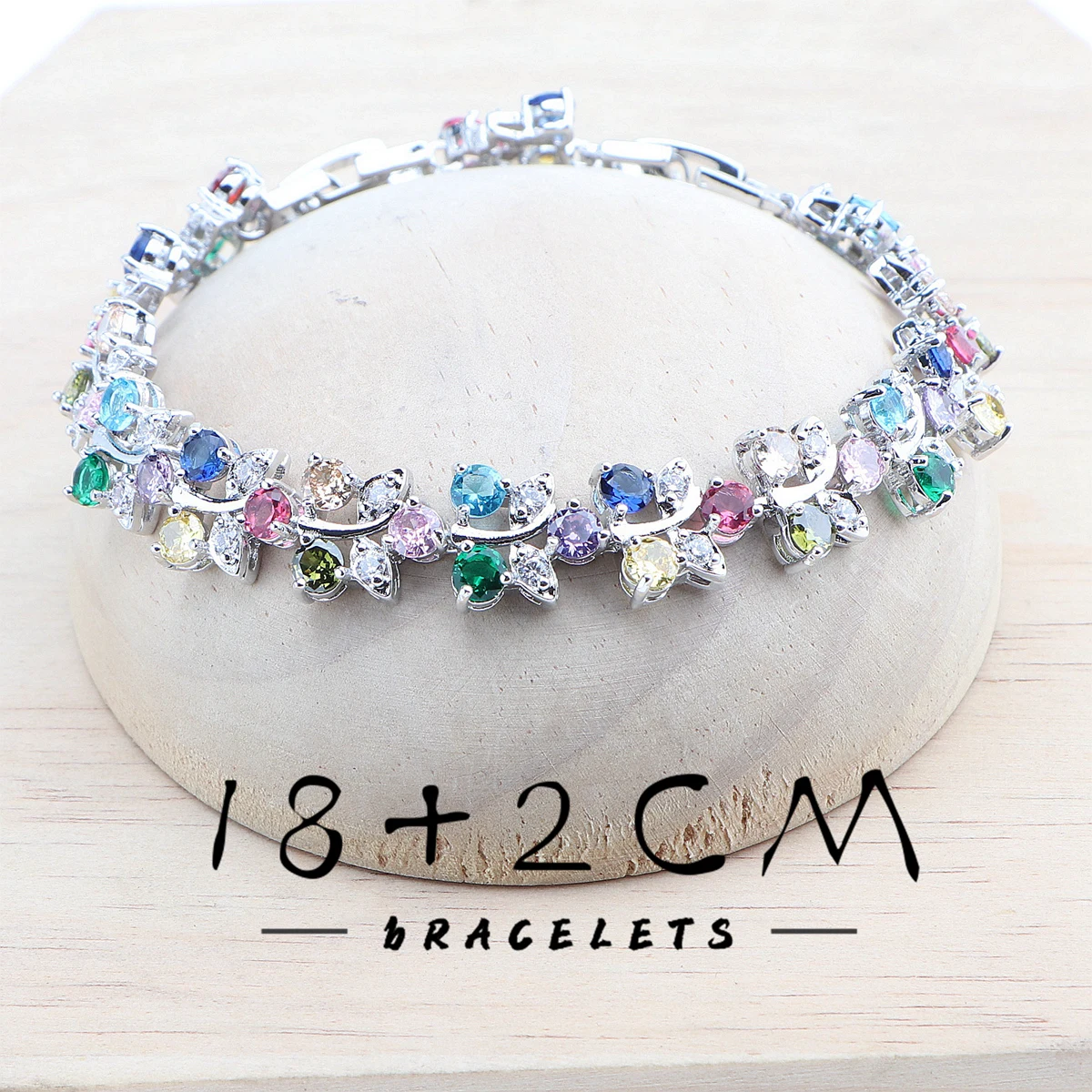 Bridal Jewelry Sets Silver 925 Flower Colorful Zircon Bracelets Earrings Rings Pendant Wedding Necklace Set Jewelry For Women