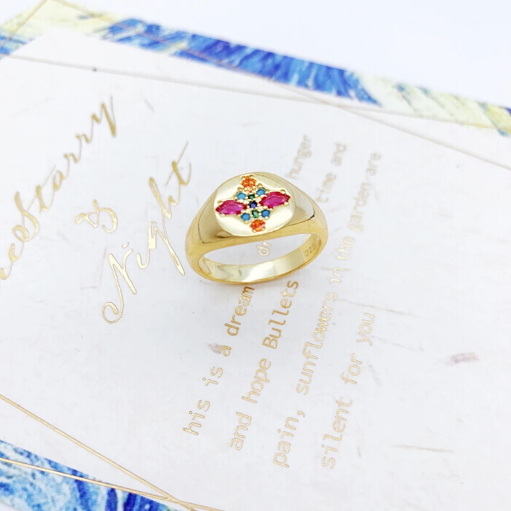 Ring Colourful Stones,Europe Nature Fine Jewerly For Elegance Women,2022 Spring Bohemia Gift In 925 Sterling Silver